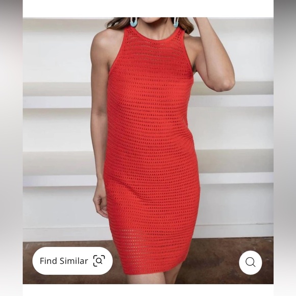 NWT Lucy Paris Red Knit Dress, Size L - Picture 1 of 7